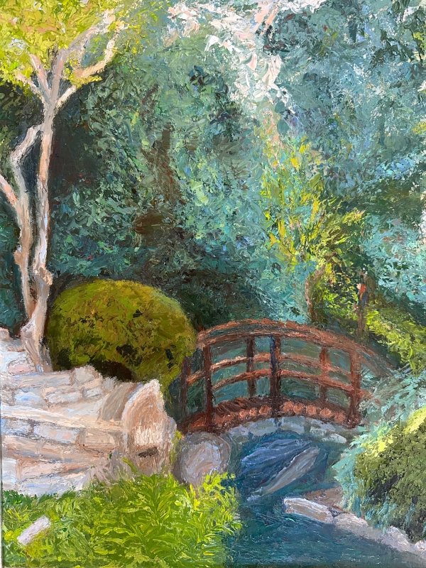 Bridge at Zilker Gardens by artist Sandra Farrell